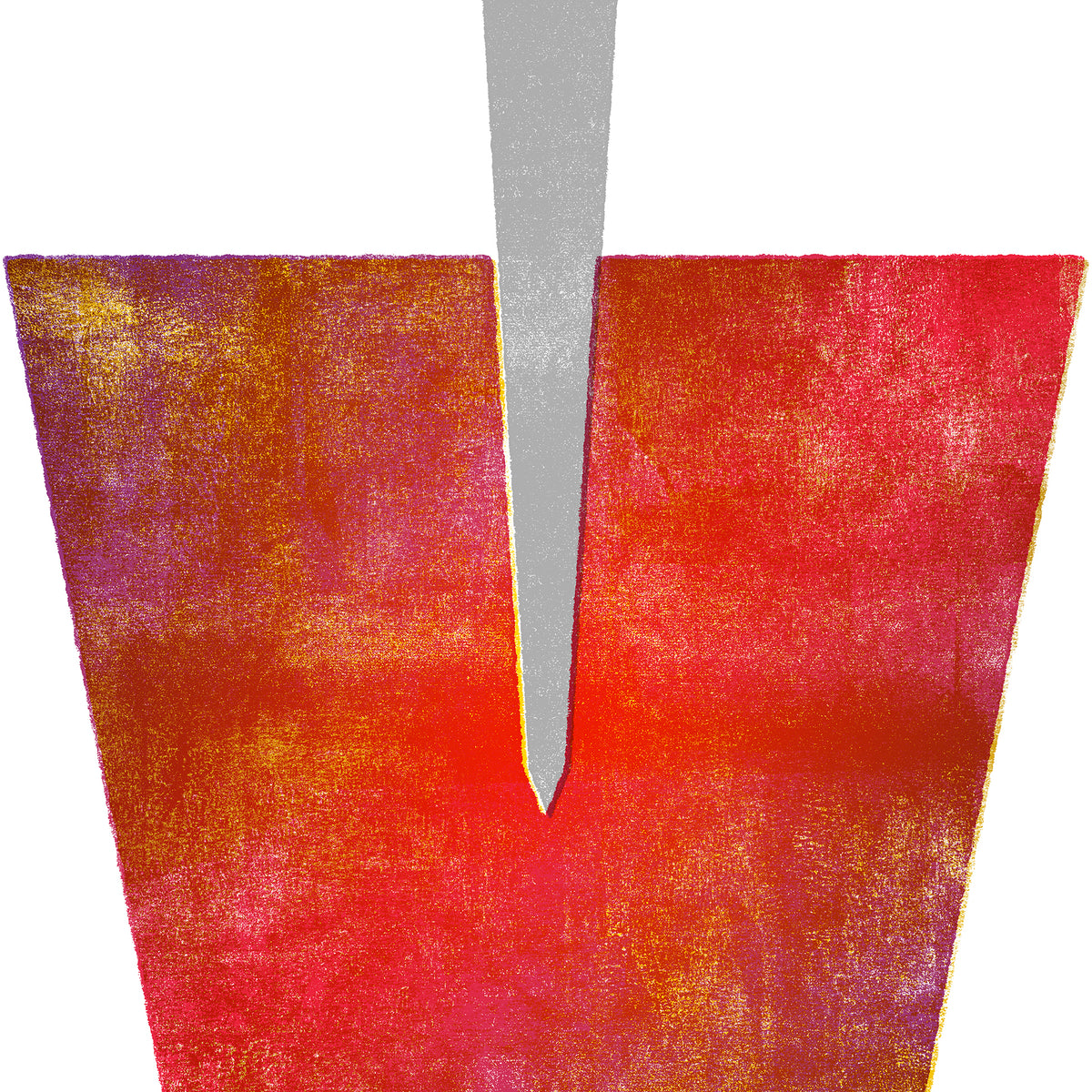 Close-up of the distressed texture and sword detail on the Romans 12:19 art print.