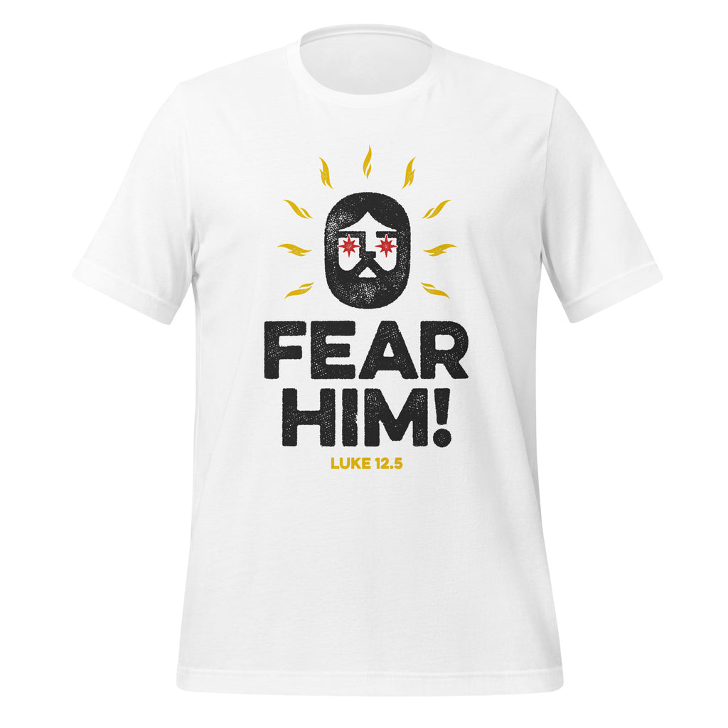 Full view of Luke 12.5 graphic print on Bella + Canvas 3001 t-shirt showing complete design.